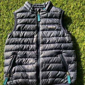 Patagonia Quilted Black Vest with Teal Accents